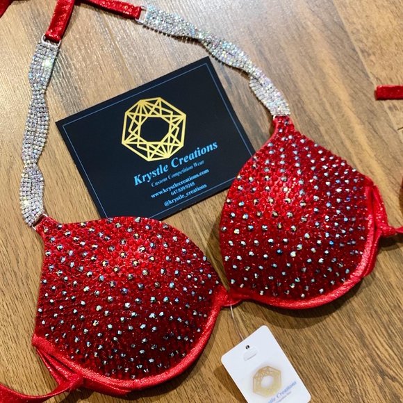 Cherry Red Wellness competition Bikini - Picture 2 of 2